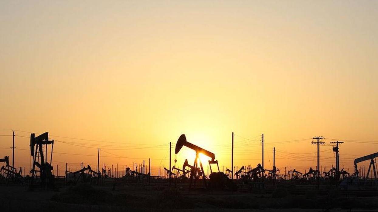 Pumpjacks on Lost Hills Oil Field in California