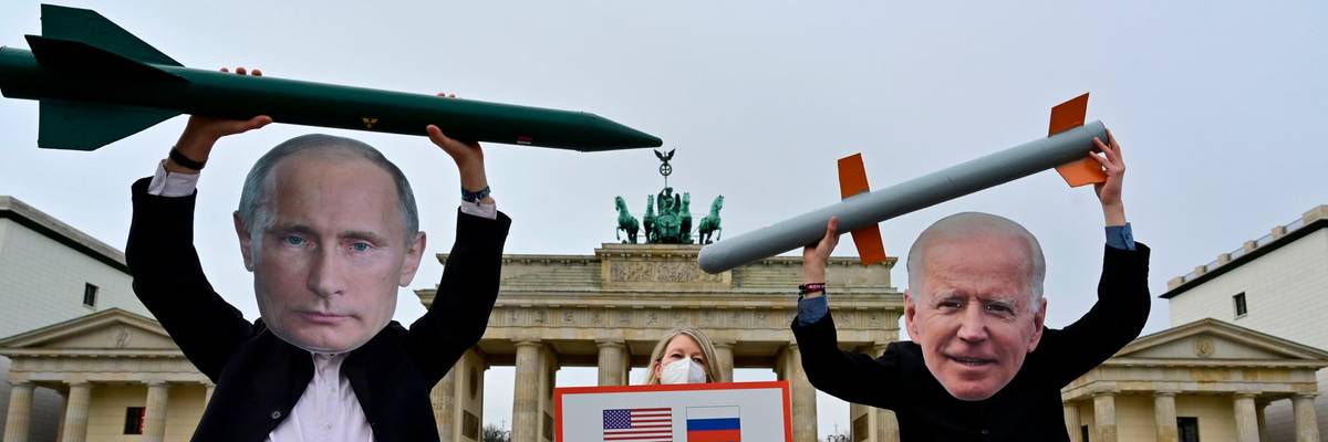 Putin and Biden anti-nuke protest