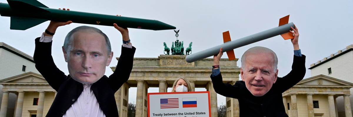 Putin and Biden anti-nuke protest