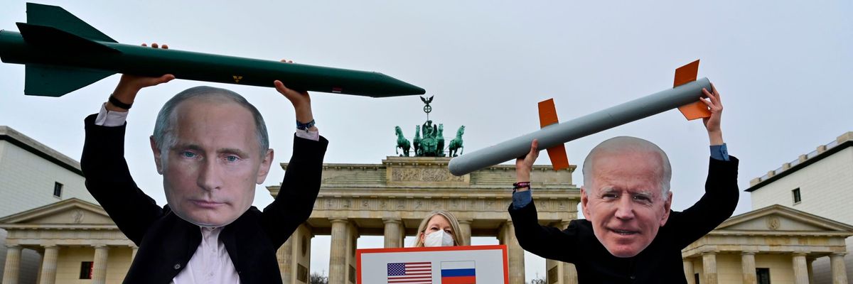 Putin and Biden anti-nuke protest