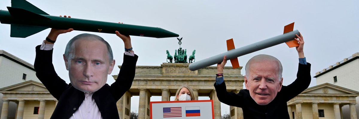 Putin and Biden anti-nuke protest
