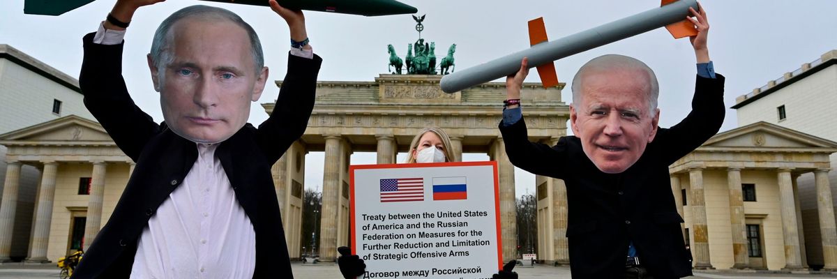 Putin and Biden anti-nuke protest