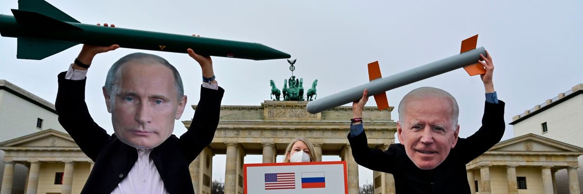 Putin and Biden anti-nuke protest