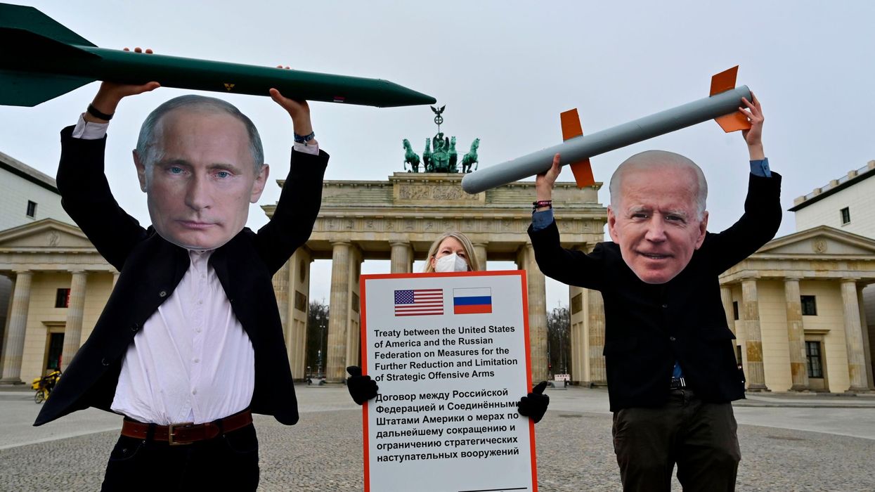 Putin and Biden anti-nuke protest