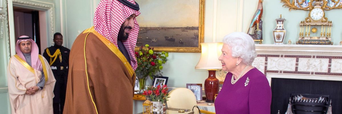 Queen Elizabeth with the Saudi Prince
