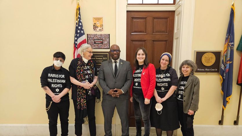 Rabbis with Jamaal Bowman.