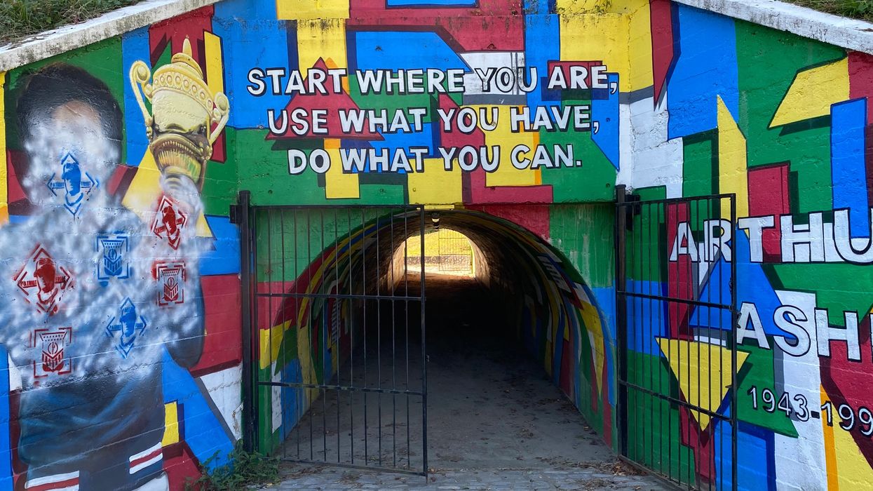 Racist graffiti was found on the Arthur Ashe mural in Richmond, Virginia
