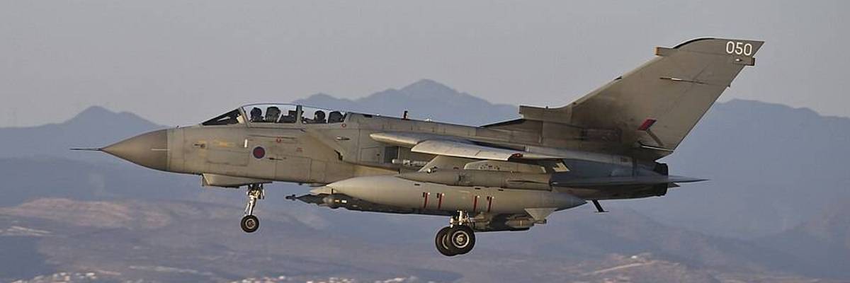 RAF aircraft landing in Cyprus.