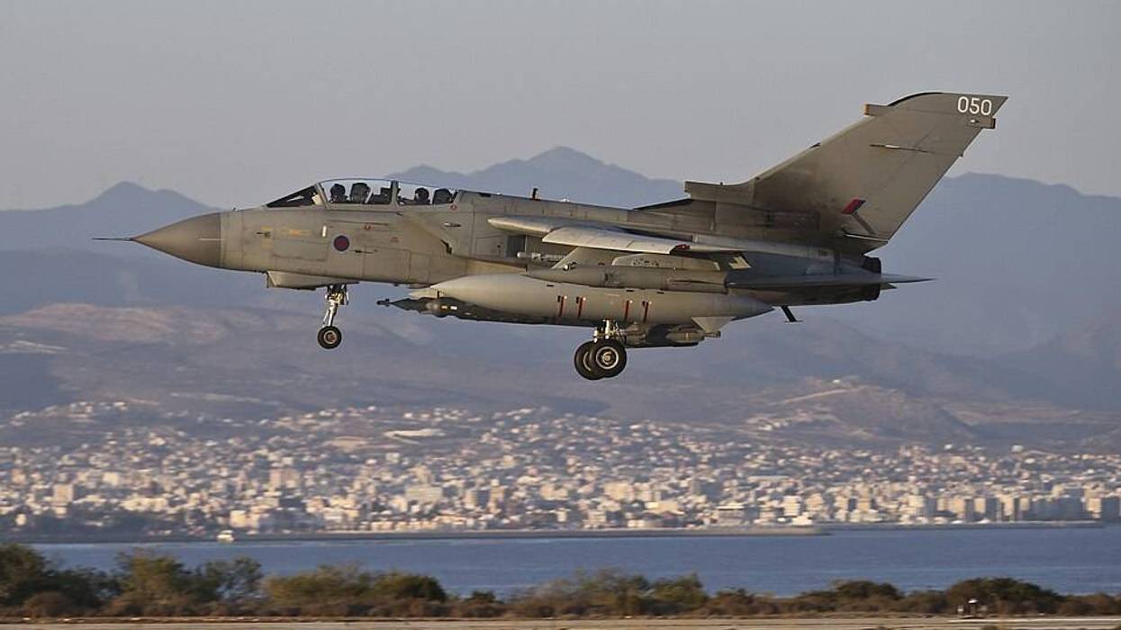 RAF aircraft landing in Cyprus.