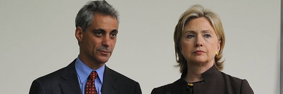 Rahm Emanuel and Hillary Clinton at the White House