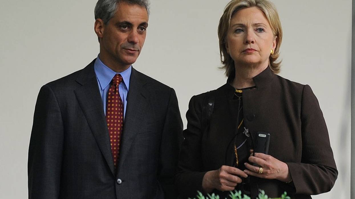 Rahm Emanuel and Hillary Clinton at the White House