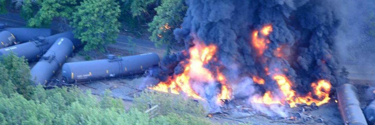 Oregon Officials Call for Ban on 'Bomb Trains' in Wake of Fiery Derailment