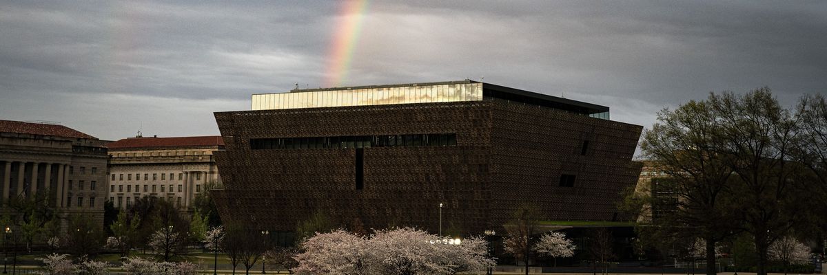 Rainbow behind National Museum of African American History and Culture