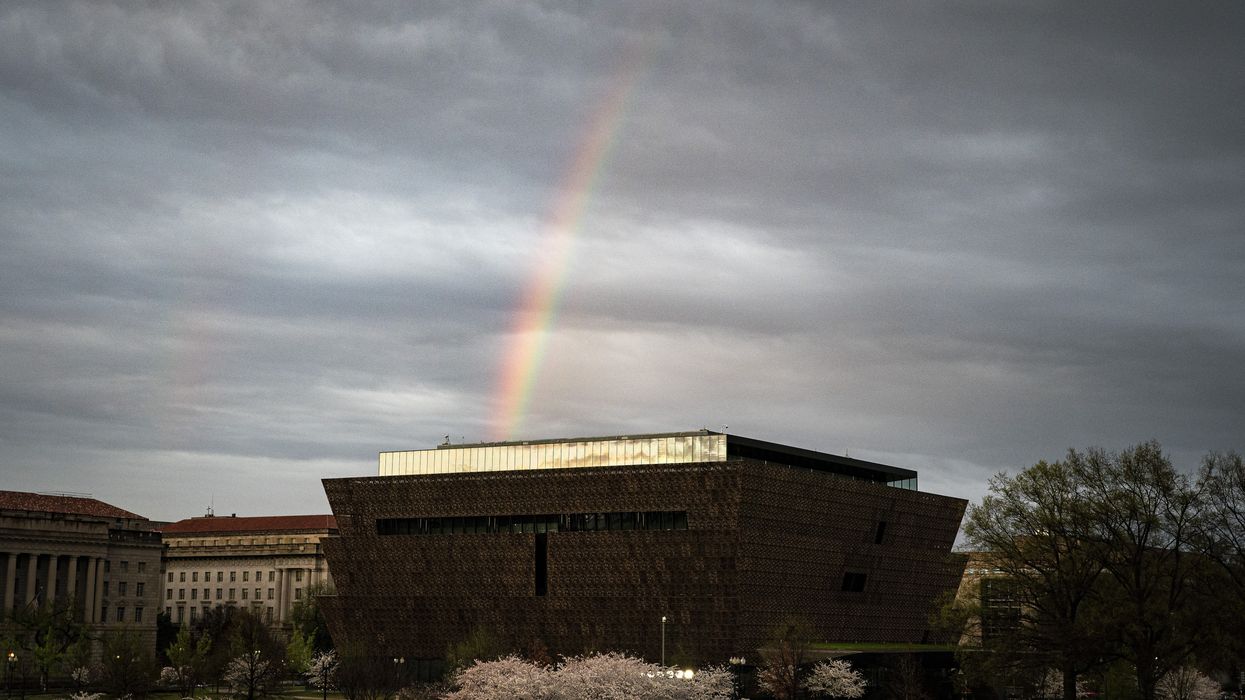Rainbow behind National Museum of African American History and Culture