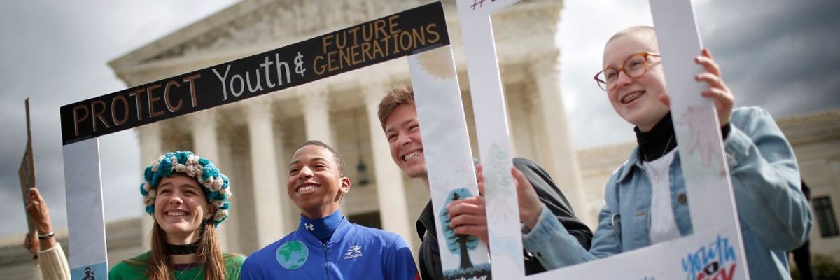 rally held by Our Children's Trust outside the U.S. Supreme Court