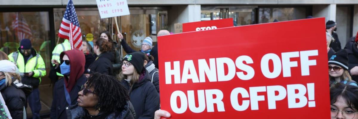 Rally To Stop Elon Musk's Closing Of The CFPB