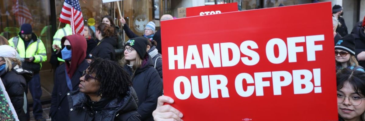 Rally To Stop Elon Musk's Closing Of The CFPB