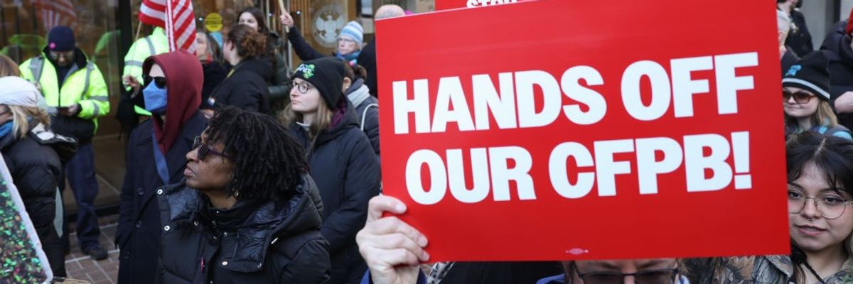 Rally To Stop Elon Musk's Closing Of The CFPB