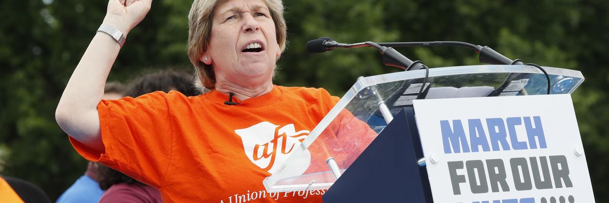 Randi Weingarten, president of the American Federation of Teachers, speaks during a March for Our Lives rally on June 11, 2022 in Washington, D.C.