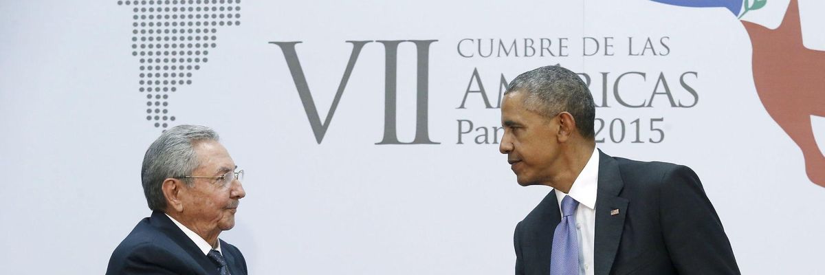 Raul Castra and Barack Obama