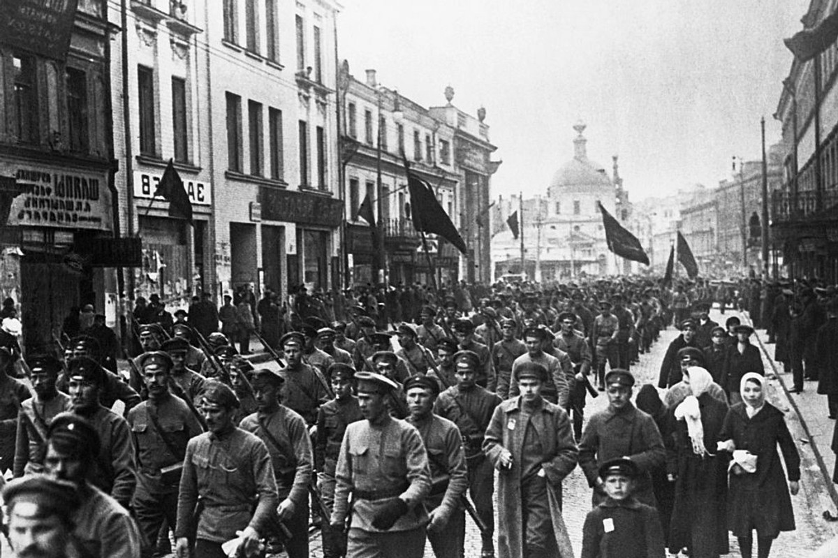 Red Guards Marching Through Moscow, 1917