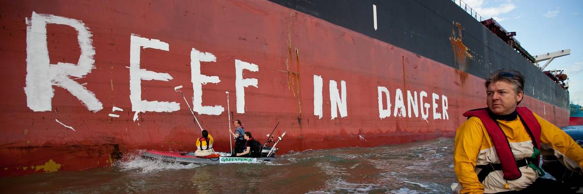 'reef in danger' seen on boat