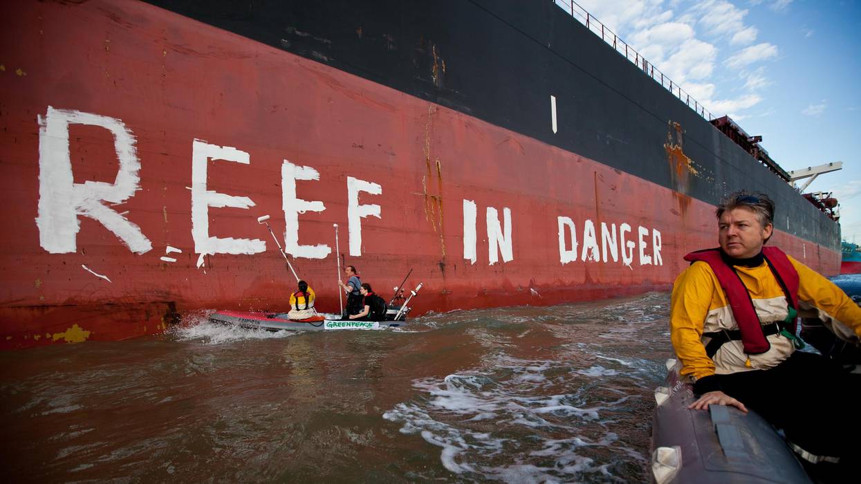 'reef in danger' seen on boat