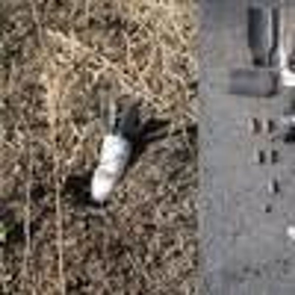Remains of munitions in Okhtyrka, Sumy in eastern Ukraine as shared online by Bellingcat.