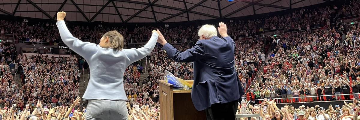 Rep. Alexandria Ocasio-Cortez and Sen. Bernie Sanders