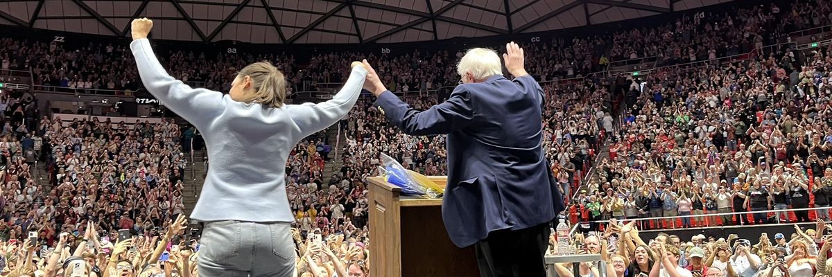 Rep. Alexandria Ocasio-Cortez and Sen. Bernie Sanders