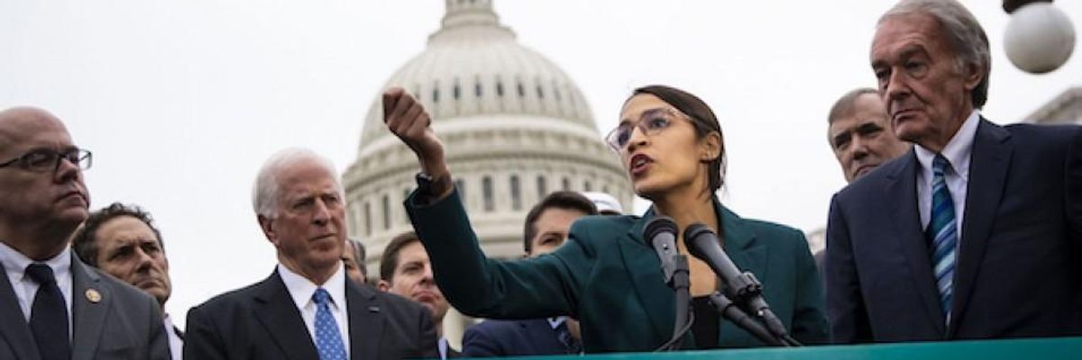 Ocasio-Cortez Takes Aim at Crowley and Kennedy For Challenge to Green New Deal Co-Champion Ed Markey