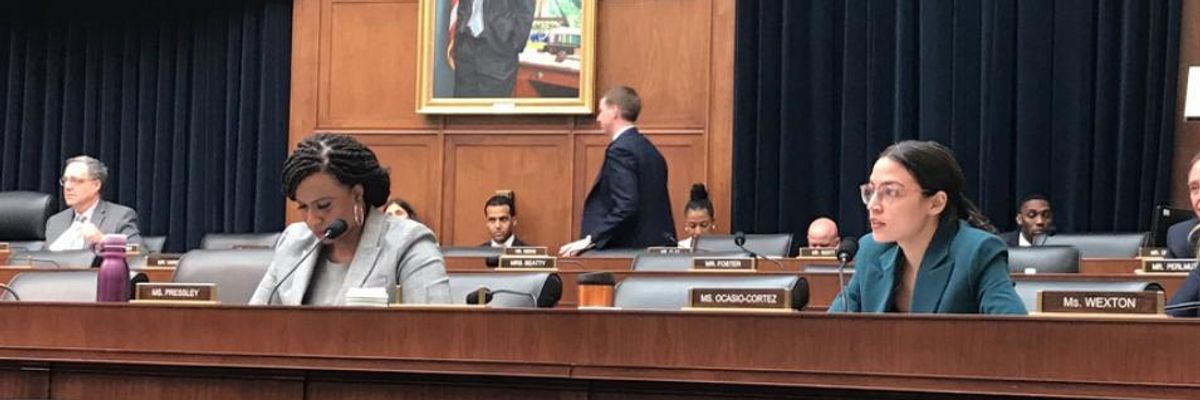 WATCH: Ocasio-Cortez Grills Wells Fargo CEO Over Profiting From 'Caging of Children' and Pipeline Disasters