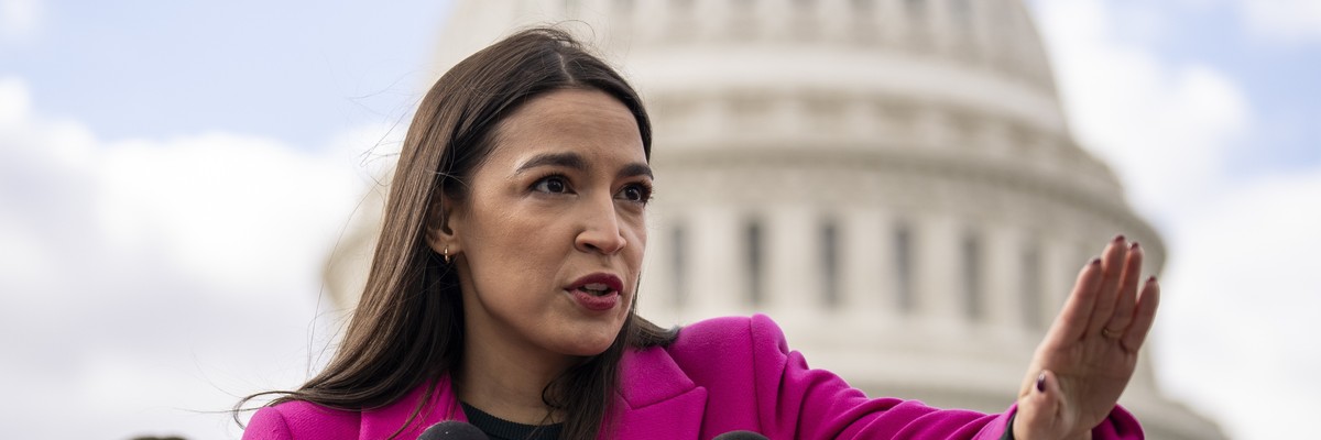 Rep. Alexandria Ocasio-Cortez (D-N.Y.) speaks during a news conference