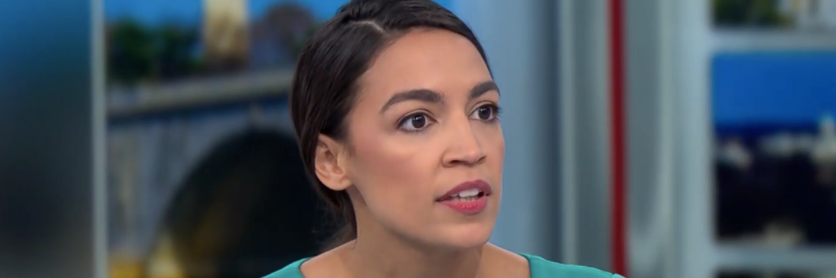 Rep. Alexandria Ocasio-Cortez speaks during an interview