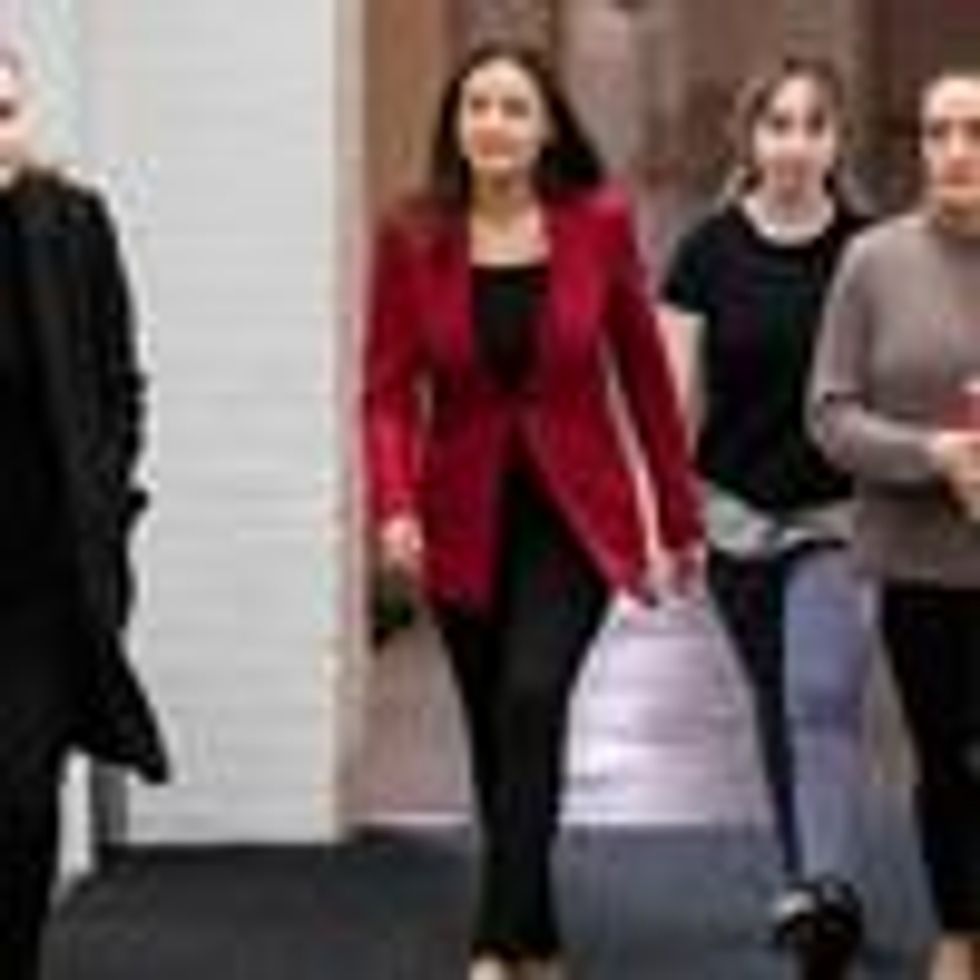 Rep. Alexandria Ocasio-Cortez with staffers.