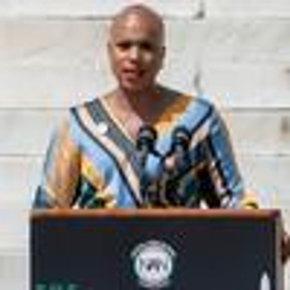 Rep. Ayanna Pressley speaks at an event