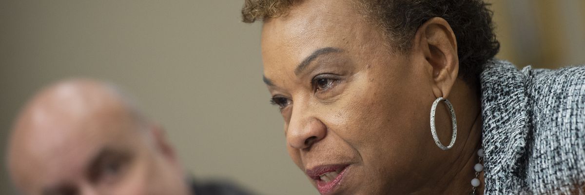 Rep. Barbara Lee (D-Calif.) speaks at the House Appropriations Committee's Labor, Health and Human Services, Education, and Related Agencies Subcommittee hearing on February 27, 2020. 