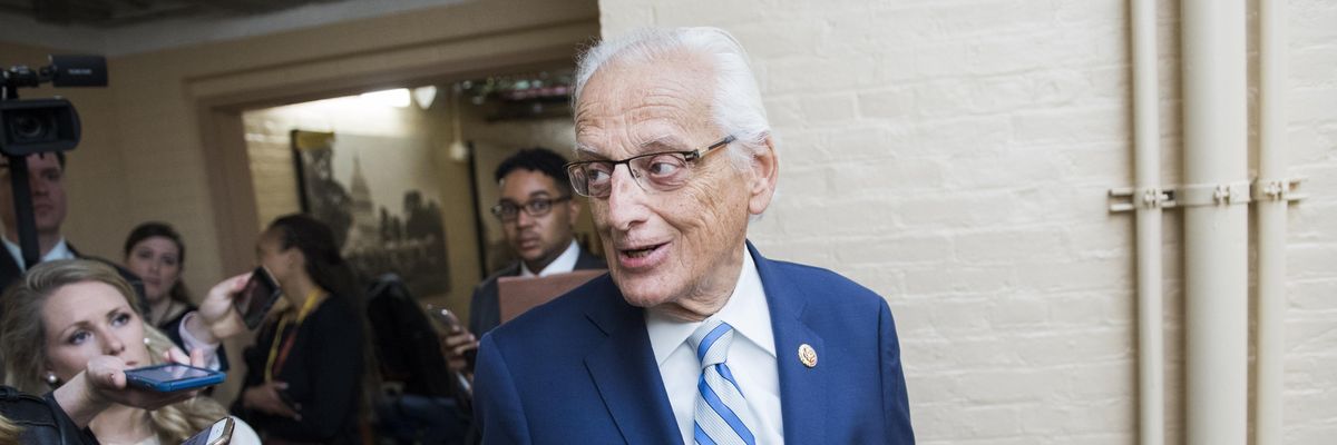 Rep. Bill Pascrell (D-N.J.) talks with reporters during a meeting of the House Democratic Caucus in the Capitol on April 30, 2019