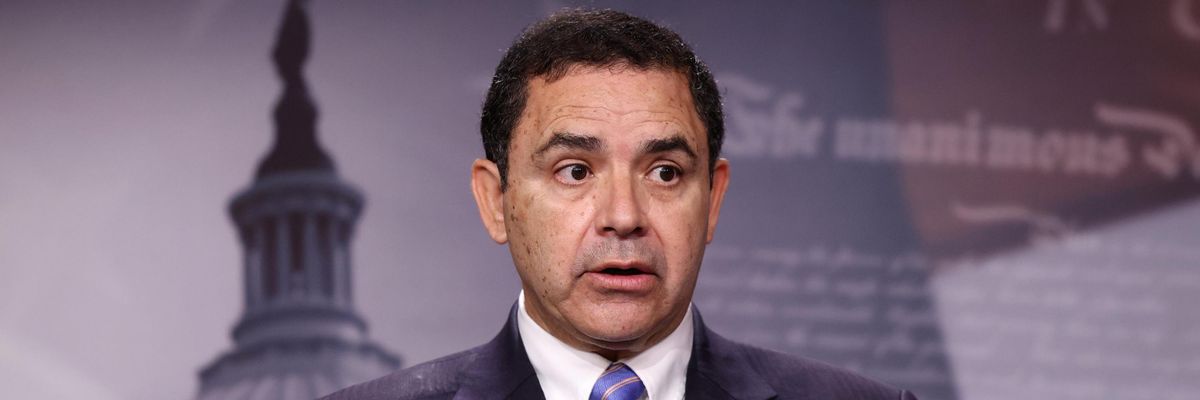 Rep. Henry Cuellar speaks during a news conference