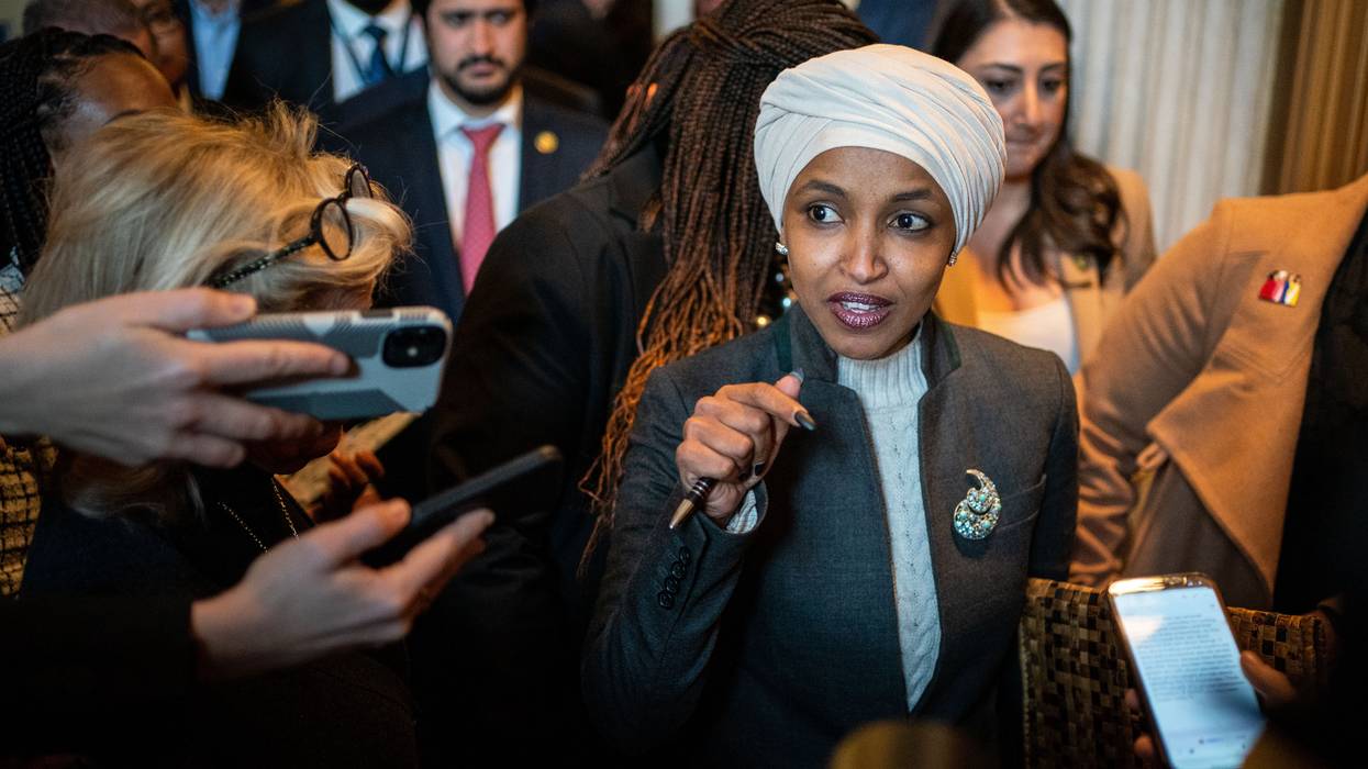 Rep. Ilhan Omar leaves the House chamber