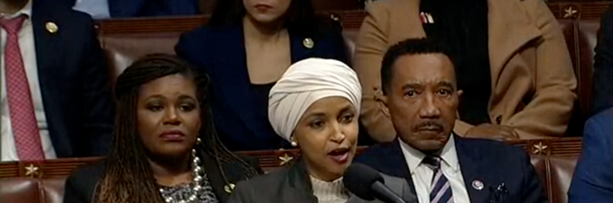 Rep. Ilhan Omar speaks on the House floor