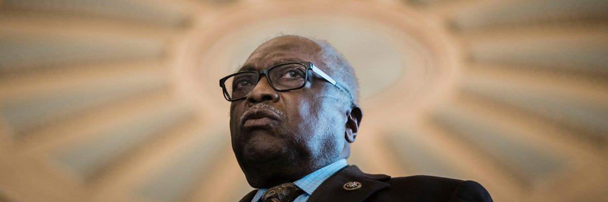 Rep. James Clyburn speaks to reporters