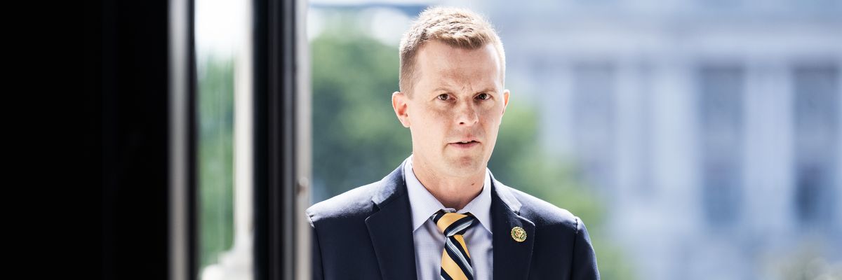 Rep. Jared Golden arrives at the U.S. Capitol