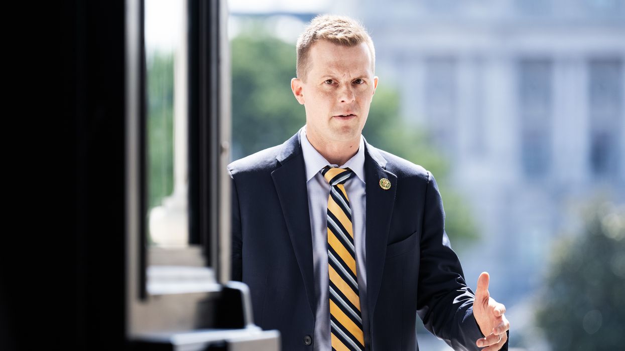 Rep. Jared Golden arrives at the U.S. Capitol