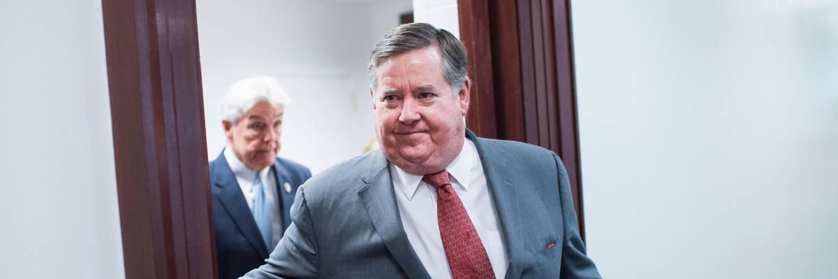 Rep. Ken Calvert (R-Calif.) leaves a meeting at the Capitol in Washington, D.C. on November 28, 2018