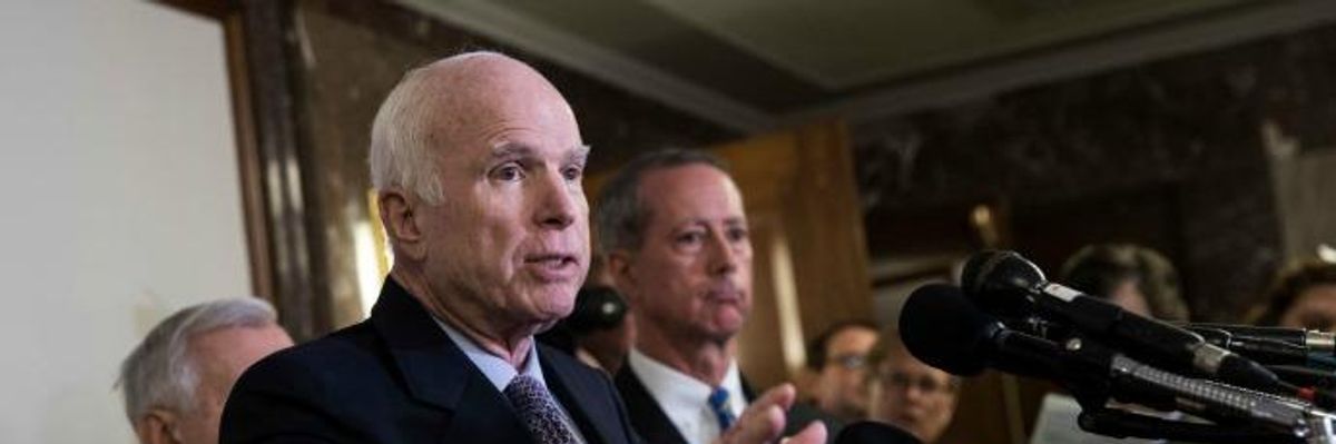 McCain Drops 'Maverick' Facade to Deliver Massive Gift to Rich, Strip Healthcare from Millions