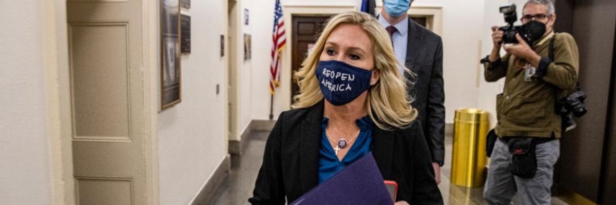 'The Q Party Is Born!': Progressives Slam GOP for Giving Marjorie Taylor Greene Standing Ovation Instead of Discipline