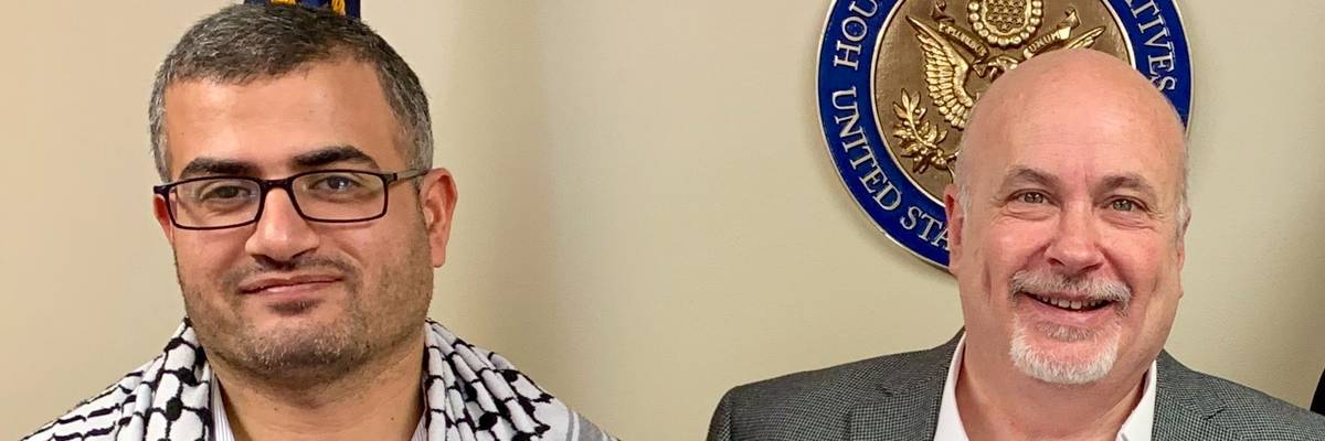 Rep. Mark Pocan and Ahmed Abu Artema.