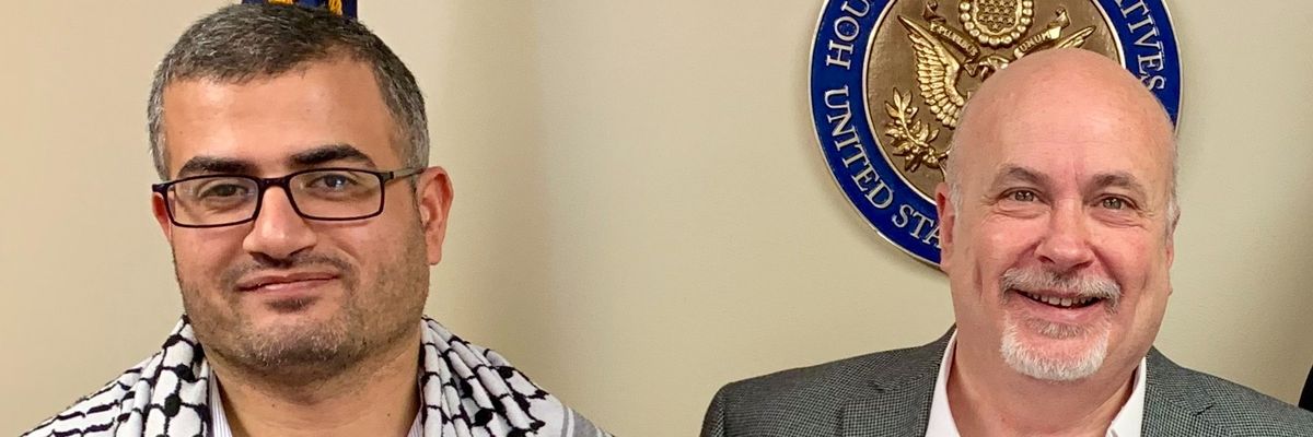 Rep. Mark Pocan and Ahmed Abu Artema.