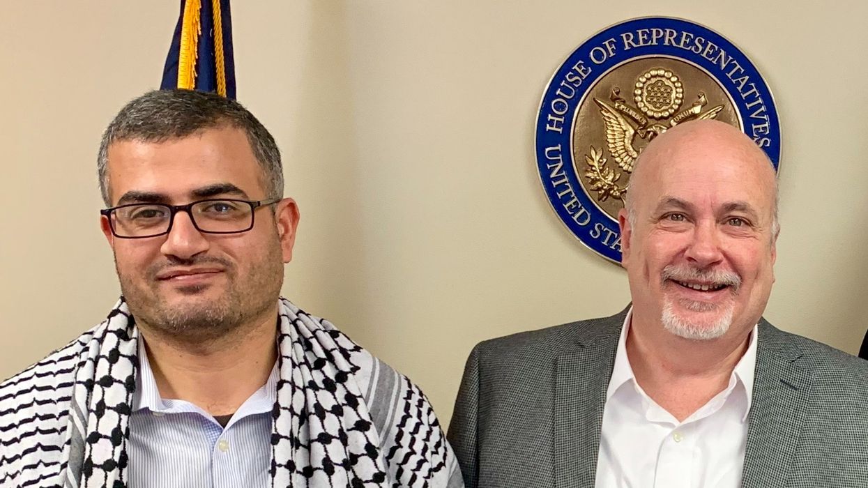 Rep. Mark Pocan and Ahmed Abu Artema.